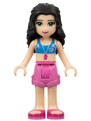 Friends Emma - Dark Pink Shorts, Bikini Top With Whistle, Bow (frnd0063)