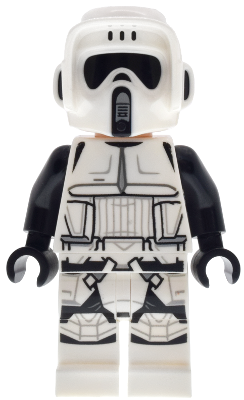 Imperial Scout Trooper - Male, Dual Molded Helmet, Belt with Small Dots on Back, Light Nougat Head, Dark Brown Eyebrows, Frown (sw1514)
