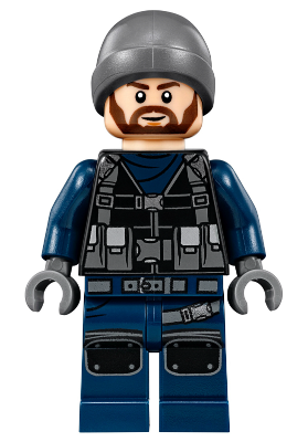 ACU Guard - Male, Dark Bluish Gray Beanie, Light Nougat Head (jw018)