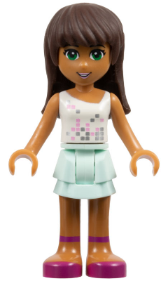 Friends Sarah - Light Aqua Layered Skirt, White Top (frnd0012)