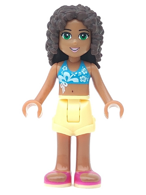Friends Andrea - Bright Light Yellow Shorts, Dark Azure Bikini Top (frnd0032)