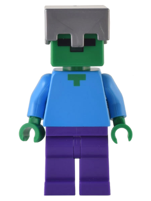 Zombie - Dark Purple Legs, Flat Silver Helmet (min131)