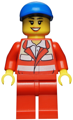 Paramedic - Red Uniform, Female, Blue Short Bill Cap (cty0317)
