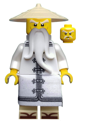 Sensei Wu - The LEGO Ninjago Movie, White Robe, Zori Sandals, Raised Eyebrows (njo0354)