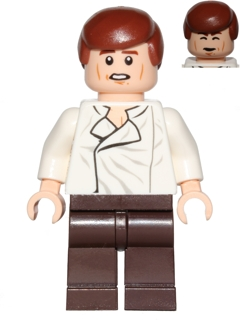 Han Solo - White Shirt with Wrinkles on Front, Dark Brown Legs, Smooth Hair (sw0714)