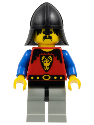 Dragon Knights - Knight 1, Light Gray Legs with Black Hips, Black Neck-Protector (cas013)