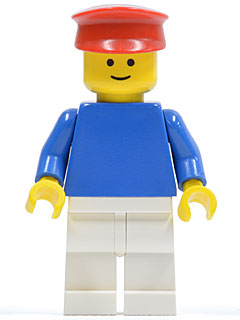 Plain Blue Torso with Blue Arms, White Legs, Red Hat (pln021)