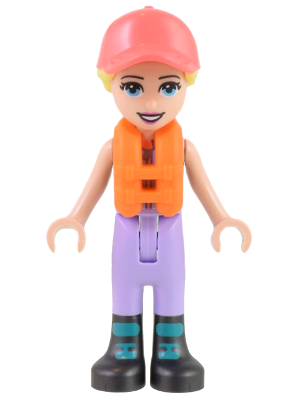 Friends Stephanie - Lavender Sailing Outfit, Coral Cap, Orange Life Jacket (frnd0545)