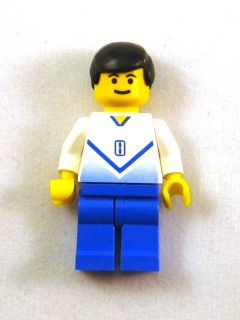 Soccer Player White & Blue Team with shirt #8 (soc141)