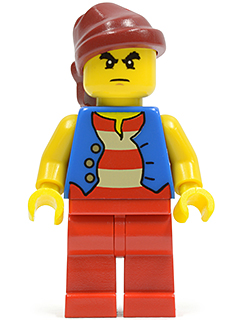 Pirate Blue Vest, Red Legs, Dark Red Bandana, Bushy Eyebrows (pi145)