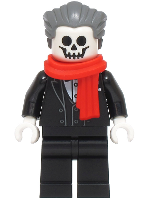 Vampire - Black Suit, Dark Bluish Gray Hair, Red Scarf (bdp233)