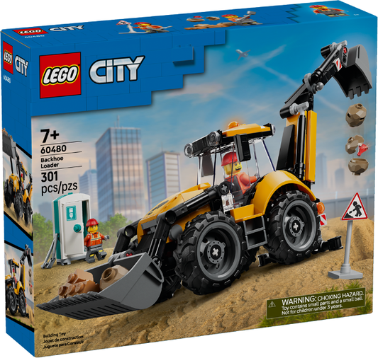 60480 Yellow Backhoe Loader