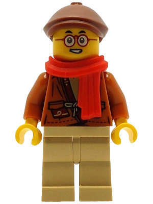 Mr. Tang - Dark Orange Jacket, Reddish Brown Flat Cap (mk179)