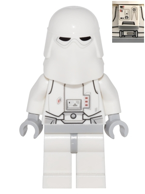 Snowtrooper, Light Bluish Gray Hips, Light Bluish Gray Hands - Backpack Directly Attached to Neck Bracket (sw0764b)