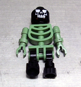 Skeleton - Sand Green with Black Legs and Black Head with Evil Skull (gen014)