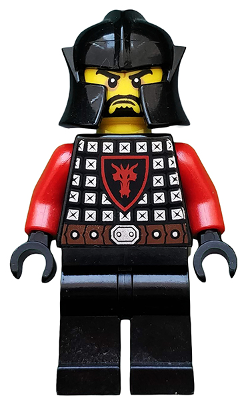 Castle - Dragon Knight Scale Mail with Dragon Shield, Cheek Protection Helmet, Black Beard (cas522)