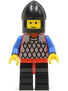 Scale Mail - Red with Blue Arms, Black Legs with Red Hips, Black Chin-Guard (cas147)