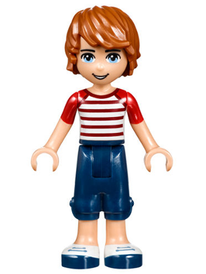 Friends Julian - Dark Blue Cropped Trousers, Red Striped Top (frnd0214)