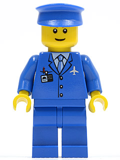 Airport - Blue 3 Button Jacket and Tie, Blue Hat, Blue Legs (Undetermined Eyebrows) (air046)