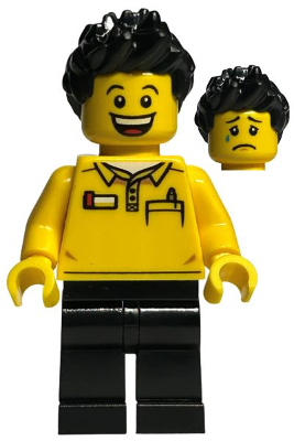 LEGO Store Employee, Black Legs and Spiked Hair (bdp057)