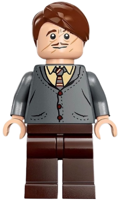 Professor Remus Lupin - Dark Bluish Gray Cardigan, Tan Shirt (hp420)