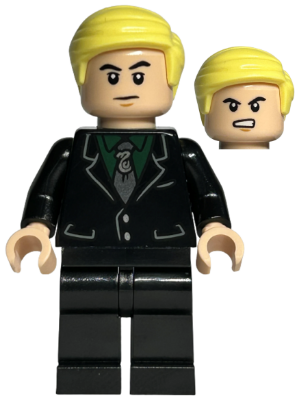 Draco Malfoy - Black Suit, Slytherin Tie, Neutral / Angry (hp385)