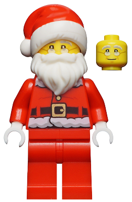 Santa - Fur Lined Jacket with Candy Cane on Back, Red Legs, Glasses (hol110)