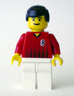 Soccer Player - Red and White Team with Number 8 (soc136)