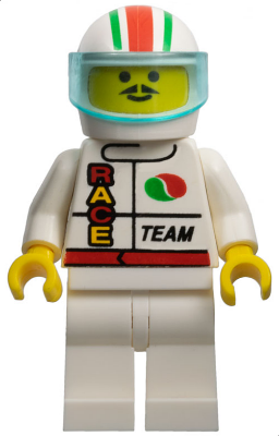 Octan - Race Team, White Legs, White Red/Green Striped Helmet, Trans-Light Blue Visor (oct045)