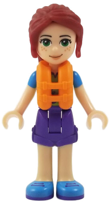 Friends Mia - Dark Purple Shorts, Lime Top, Life Jacket (frnd0247)
