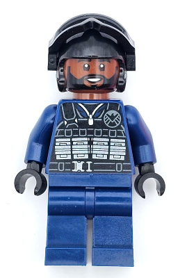 SHIELD Agent - Male, Tactical Vest, Black Goggles, Reddish Brown Head (sh0918)