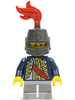 Red Sash, Helmet Closed, Light Bluish Gray Legs Short (Undetermined Eyebrows) (cas476)