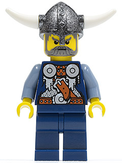Viking Blue Chess Bishop - Horns Glued to Helmet (vik033)