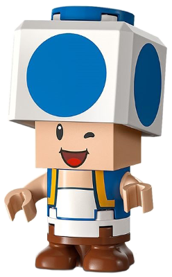 Blue Toad - Winking, Black Hinge Brick (Mar0144)