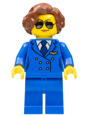Pilot, Female, Short Reddish Brown Hair, Blue Airline Uniform (cty0947)