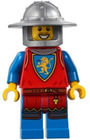 Medieval Seaside Market Lion Knight Archer - Male, Flat Silver Broad Brim Helmet (bdp178)