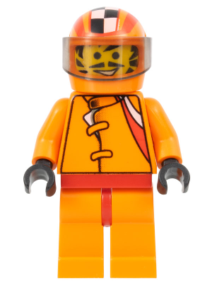Racer Driver, Car 56, Orange with Orange Checkered Helmet (rac017)