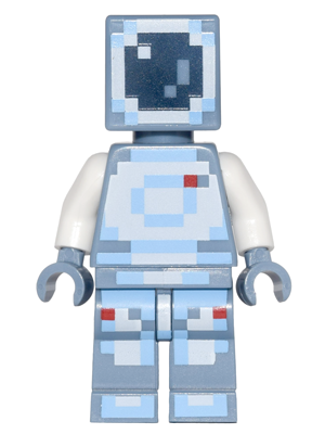 Minecraft Skin 4 - Pixelated, White and Bright Light Blue Spacesuit and Dark Blue Visor (min037)