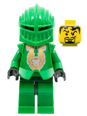 Knights Kingdom II - Rascus with Gold Pattern Armor, Plain Torso, Dark Green Hips and Helmet (cas266)