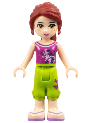 Friends Mia - Lime Cropped Trousers, Magenta Top (frnd0130)