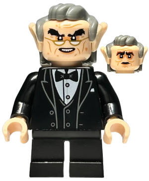 Goblin - Black Tuxedo, Dark Bluish Gray Hair, Glasses (hp457)
