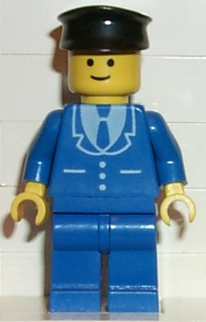 Suit with 3 Buttons Blue - Blue Legs, Black Hat (trn093)