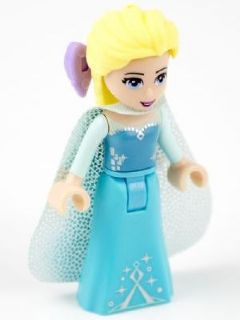 Elsa - Sparkly Light Aqua Cape, Lavender Hair Bow (dp015)