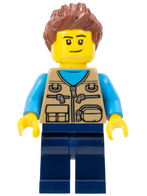 Camper Van Owner - Male, Dark Tan Vest over Dark Azure Shirt, Dark Blue Legs, Reddish Brown Spiked Hair, Stubble (cty1261)