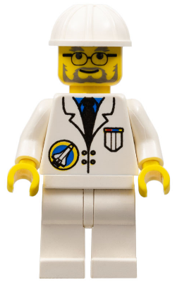 Space Port - Scientist, White Construction Helmet, White Legs (spp014)