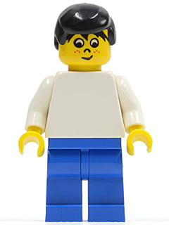 Soccer Player White/Blue Team Player 5 (soc042)