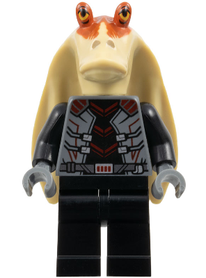 Jar Jar Binks - Black Outfit, Printed Head with Dark Orange Top (Darth Jar Jar) (sw1367)