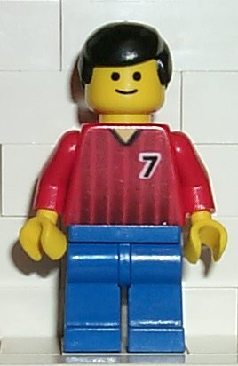 Soccer Player - Red and Blue Team with Number 7 (soc064)