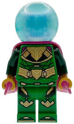 Mysterio - White Skull Head, Satin Trans-Light Blue Helmet, Rubber Cape (sh1101)