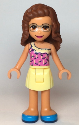 Friends Olivia (Nougat) - Bright Light Yellow Skirt, Dark Pink Top, Dark Azure Shoes (frnd0364)